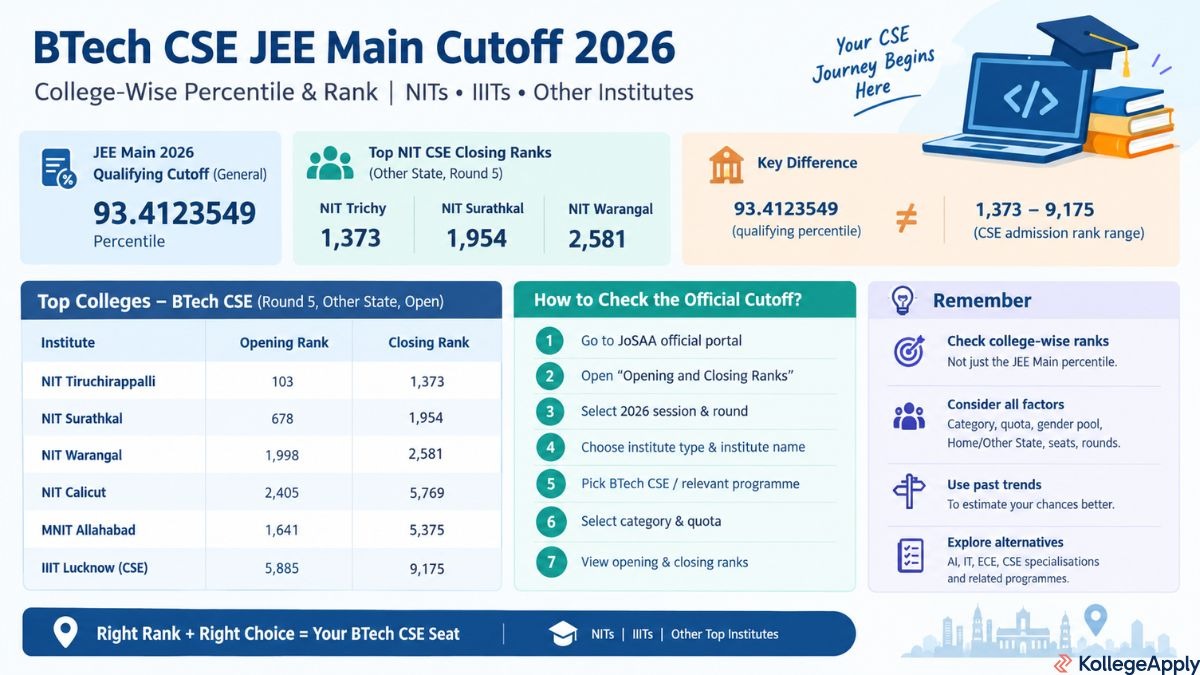 BTech CSE JEE Main Cutoff 2026