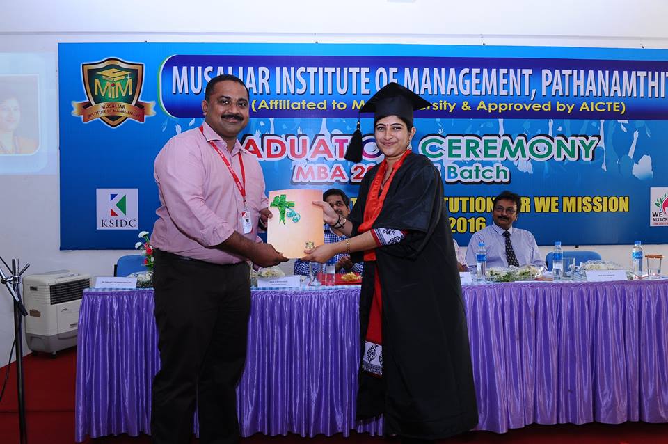 Musaliar Institute of Management, Pathanamthitta Convocation