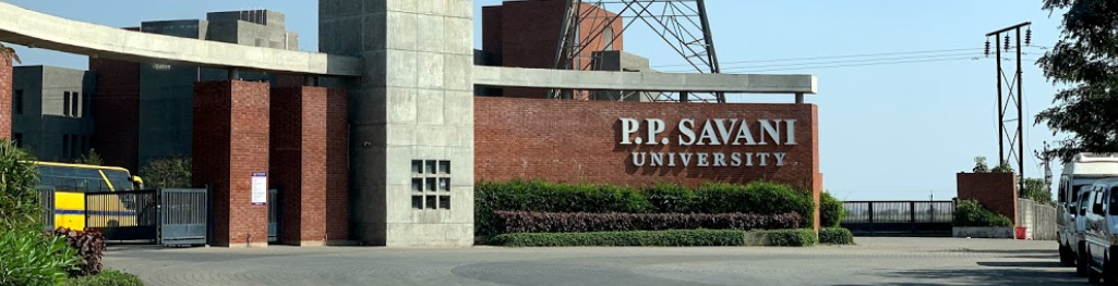 PP Savani University Entrance