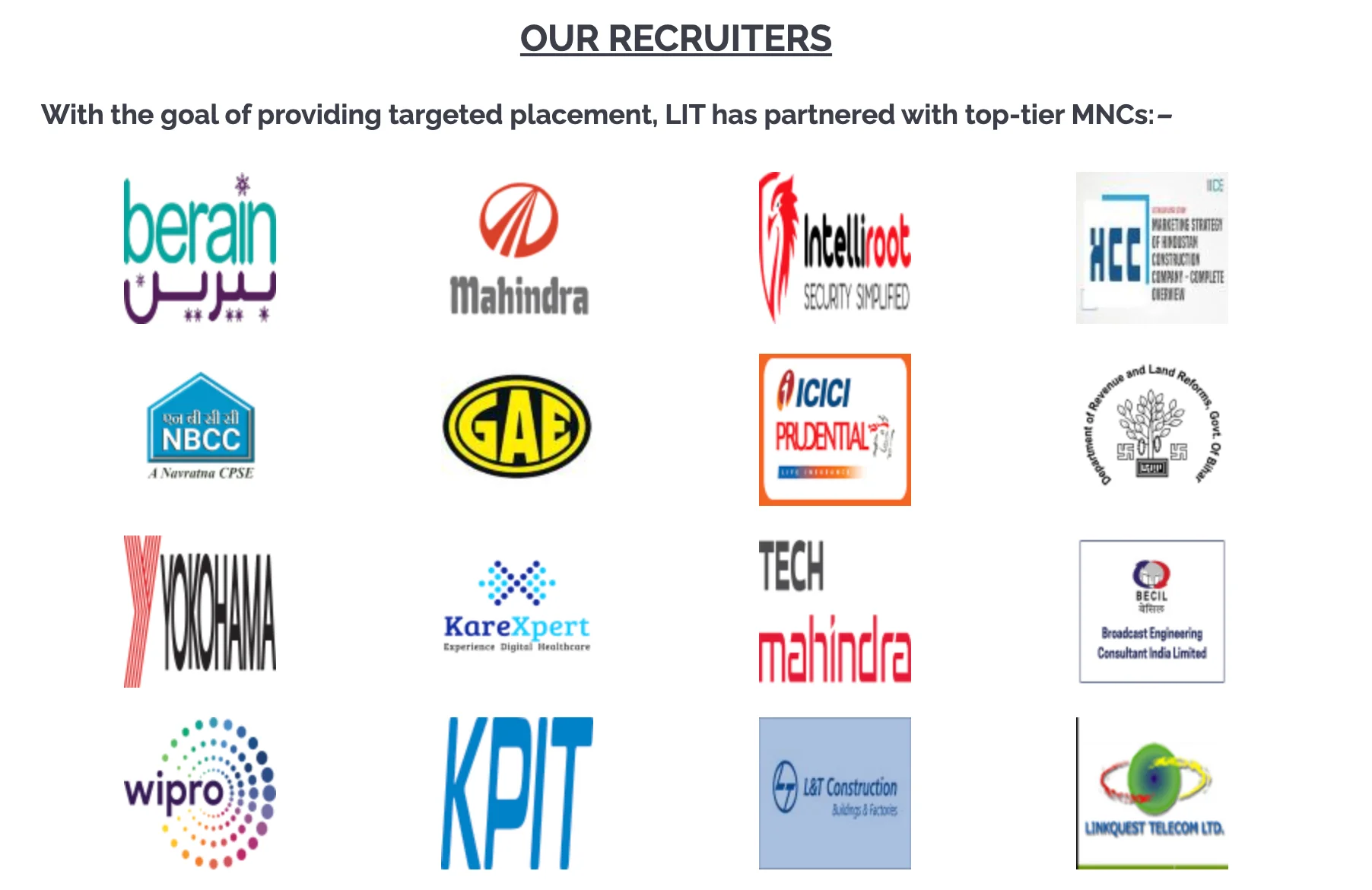 Lucknow Institute of Technology Top Recruiters