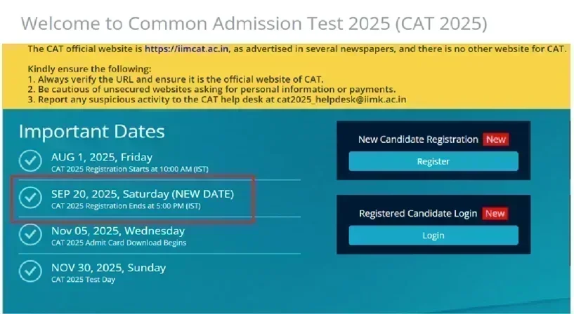 CAT Registration Window Extended