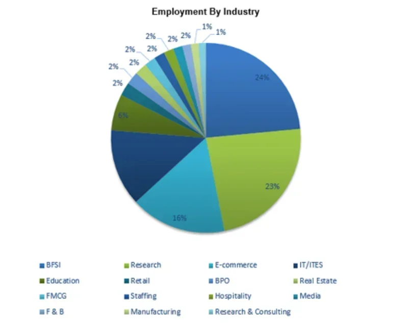 Jain University Employment Distribution By industry