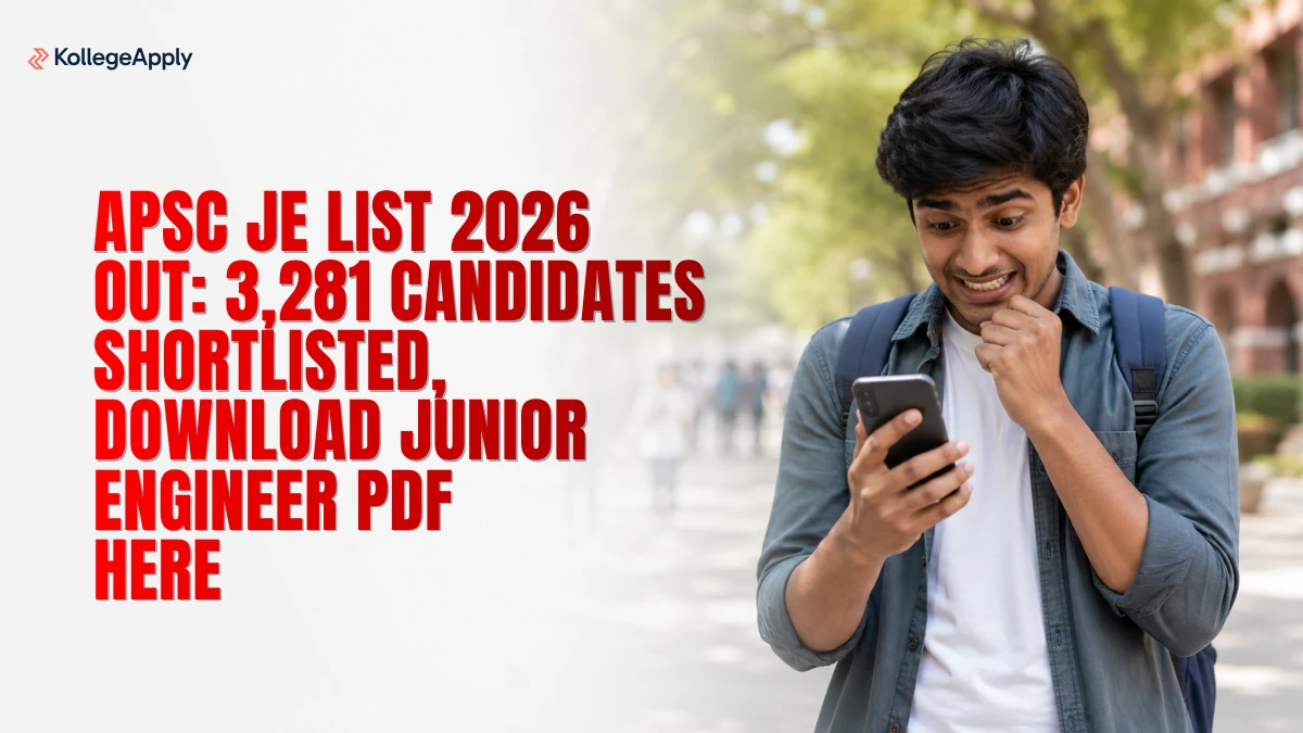 APSC JE List 2026 Out: 3,281 Candidates Shortlisted, Download Junior Engineer PDF Here