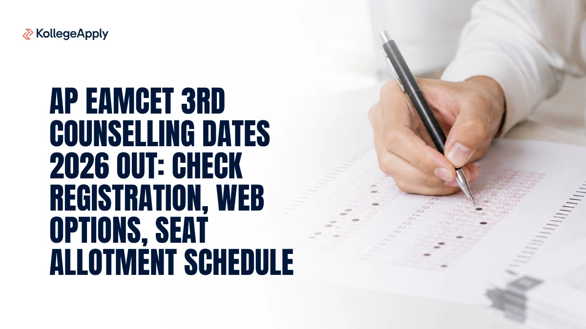 AP EAMCET 3rd Counselling Dates 2026 OUT: Check Registration, Web Options, Seat Allotment Schedule
