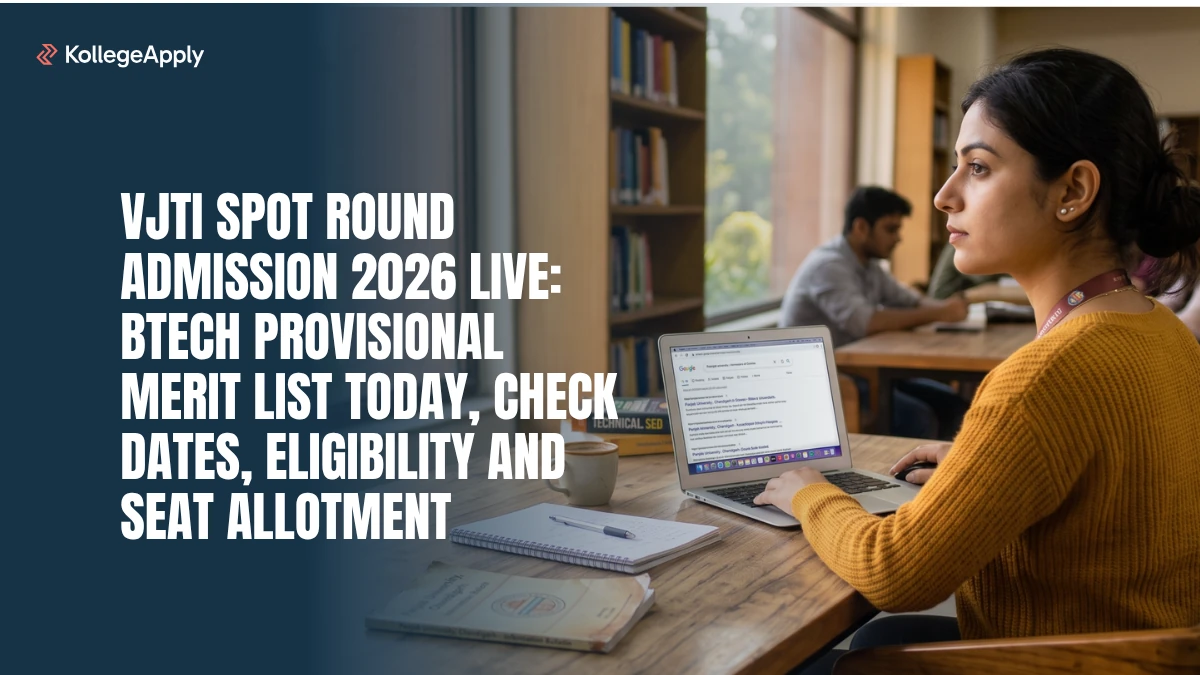 VJTI Spot Round Admission 2026 LIVE: BTech Provisional Merit List Today, Check Details Here
