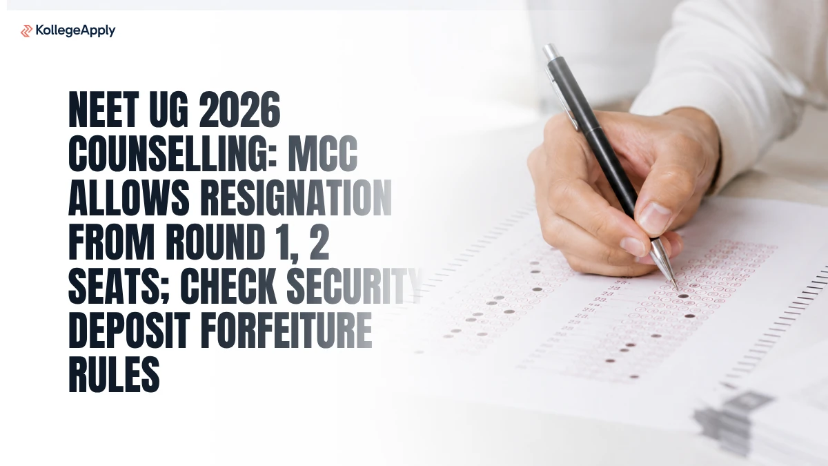 NEET UG 2026 Counselling: MCC Allows Resignation From Round 1, 2 Seats; Check Details Here