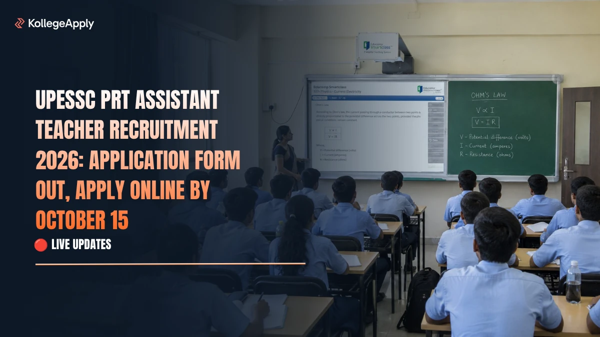 UPESSC PRT Assistant Teacher Recruitment 2026: Application Form Out, Apply Online by October 15