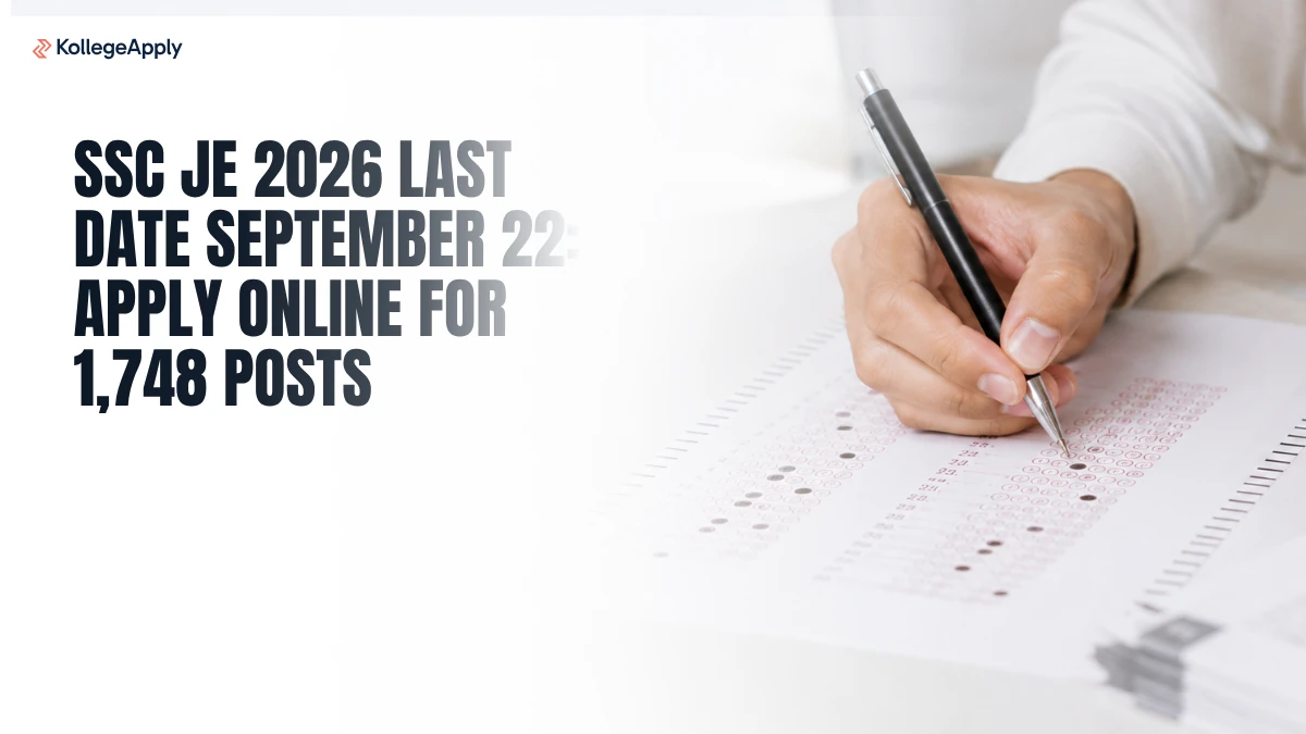 SSC JE 2026 Last Date September 22: Apply Online for 1,748 Posts