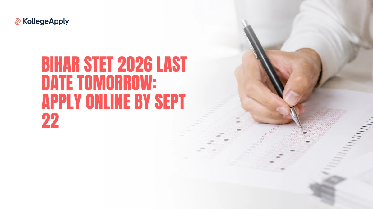 Bihar STET 2026 Last Date Tomorrow: Apply Online by Sept 22 