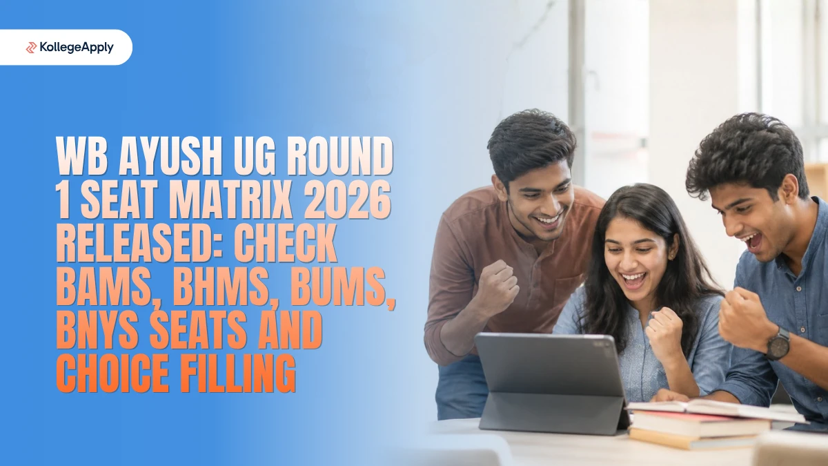 WB AYUSH UG Round 1: Seat Matrix 2026 Released, Check BAMS, BHMS, BUMS, BNYS Seats Here