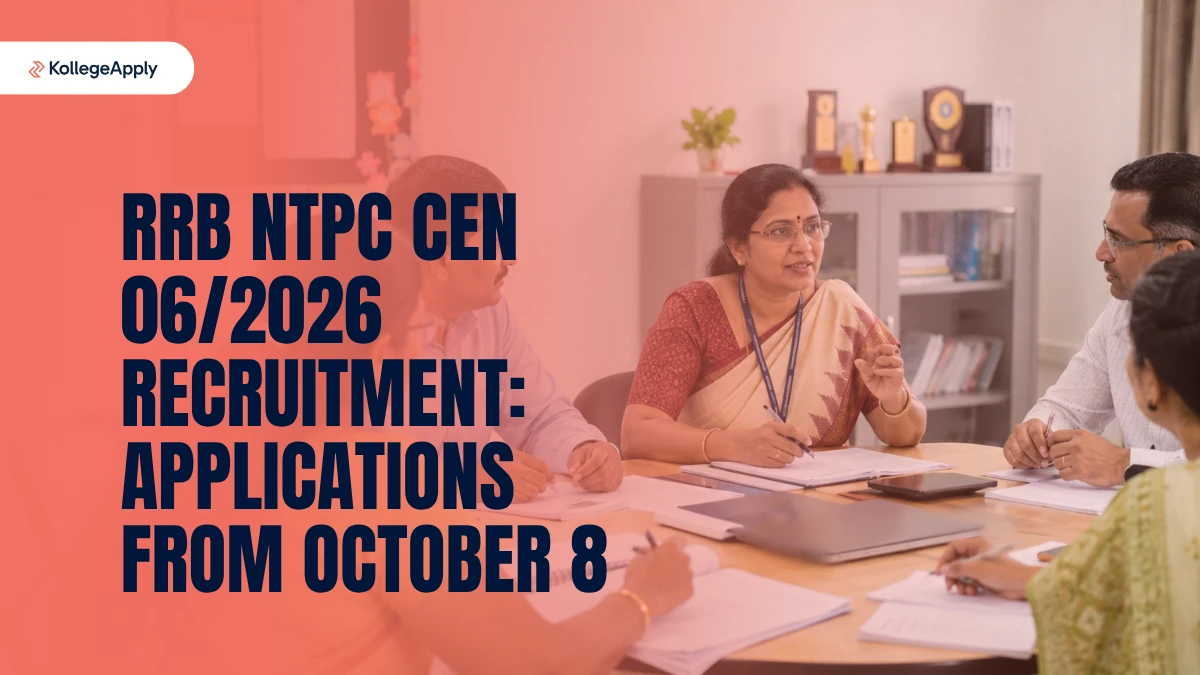 RRB NTPC CEN 06/2026 Recruitment: Applications From October 8 for 3,477 Graduate Posts