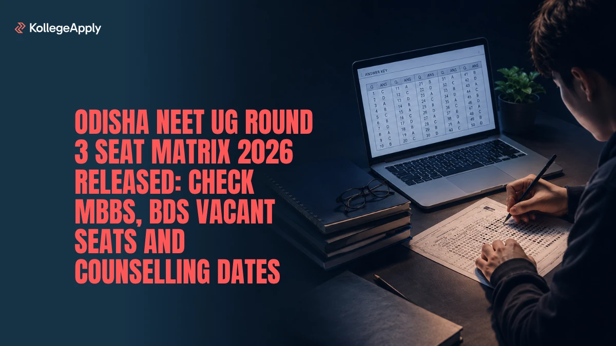 Odisha NEET UG: Round 3 Seat Matrix 2026 Released, Check Vacancies