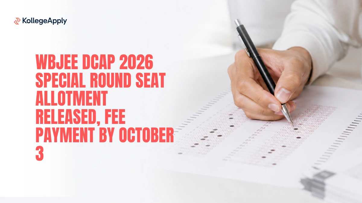 WBJEE DCAP 2026 Special Round Seat Allotment Out, Check Dates