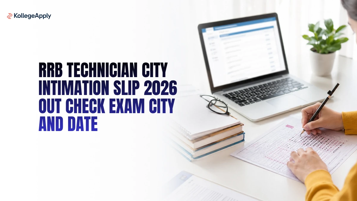 RRB Technician City Intimation Slip 2026 Out Check Exam City and Date