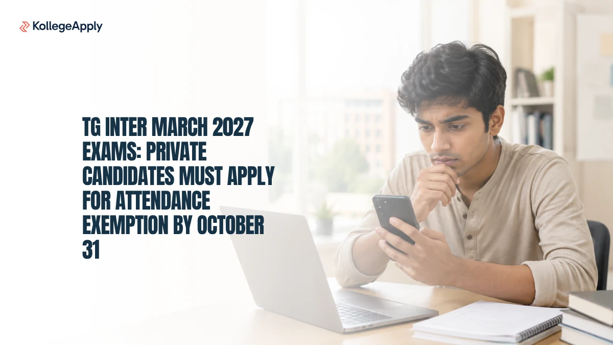 TG Inter March 2027 Exams: Attendance Exemption Last Date     