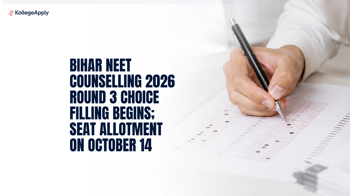 Bihar NEET Counselling 2026 Round 3 Choice Filling Begins: Check Dates and Seat Allotment