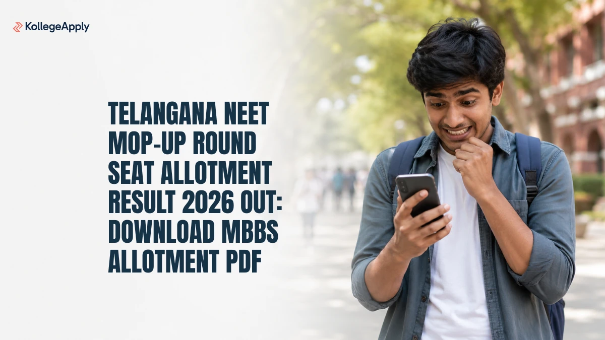 Telangana NEET Mop-Up Round Seat Allotment Result 2026 OUT: Download MBBS Allotment PDF
