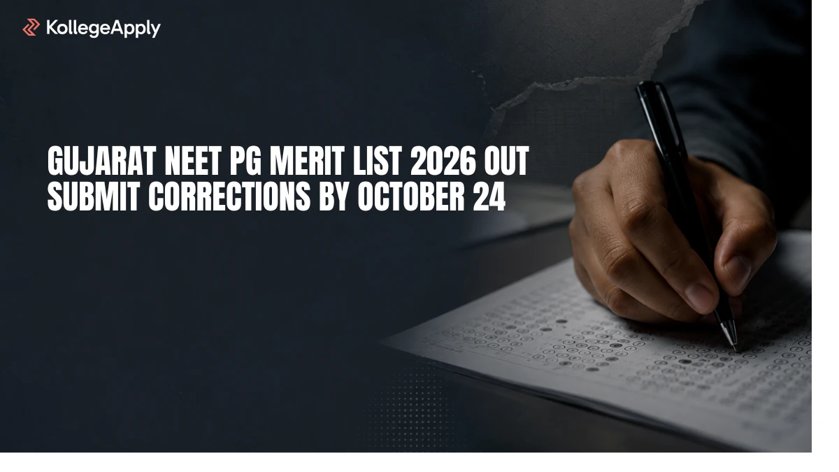 Gujarat NEET PG Merit List 2026 (Out): Submit Corrections by October 24