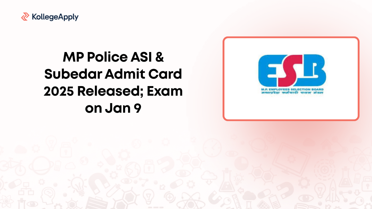 MP Police ASI & Subedar Admit Card 2025 Released; Exam on Jan 9