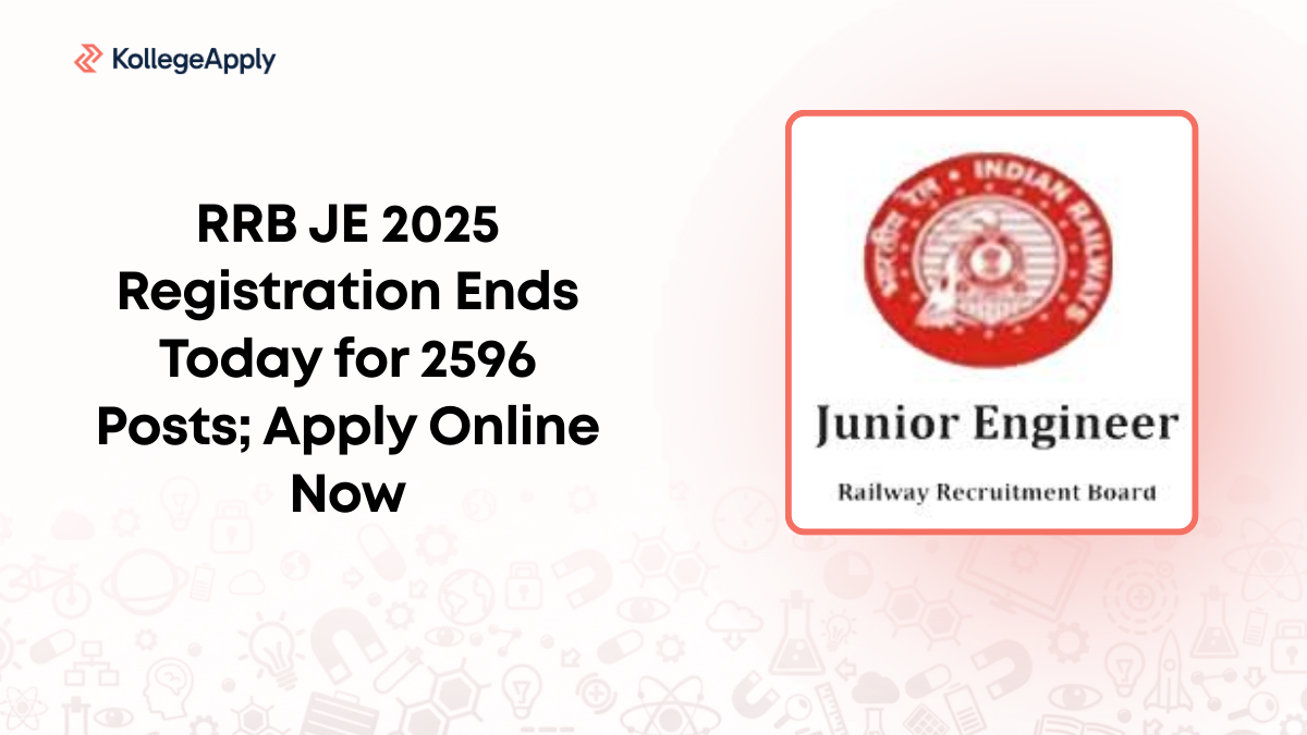RRB JE 2025 Registration Ends Today for 2596 Posts; Apply Online Now
