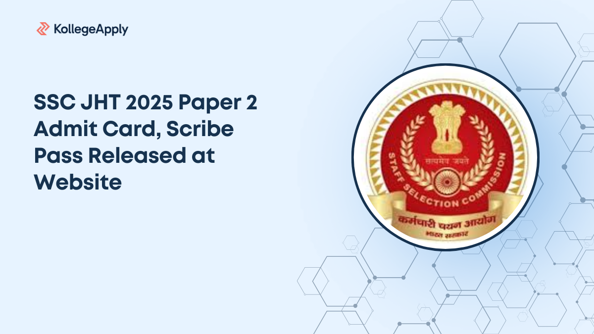 SSC JHT 2025 Paper 2 Admit Card, Scribe Pass Released at Website