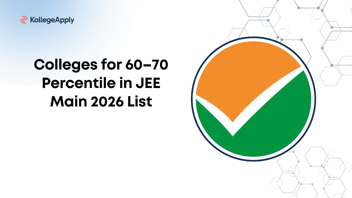 Colleges for 60–70 Percentile in JEE Main 2026 List