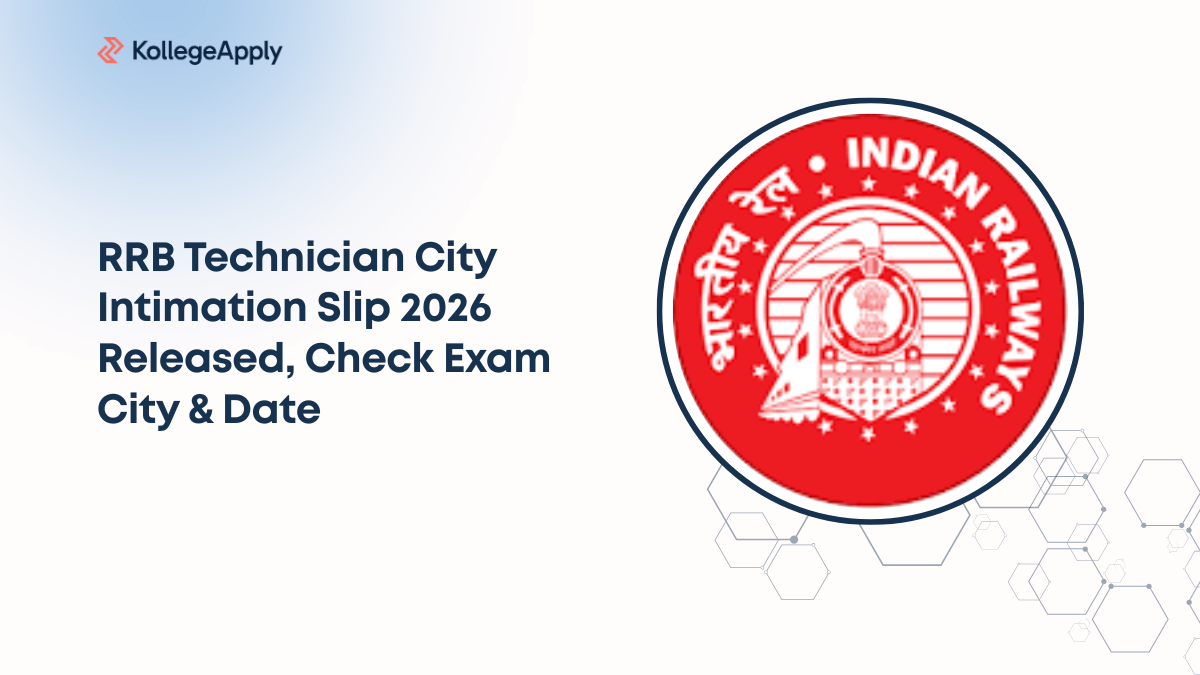 Read Note Intimation Label Vector RRB Technician City Intimation Slip 2026 Released, Check Exam City & Date