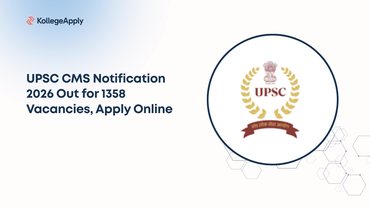 UPSC CMS Notification 2026 Out for 1358 Vacancies, Apply Online