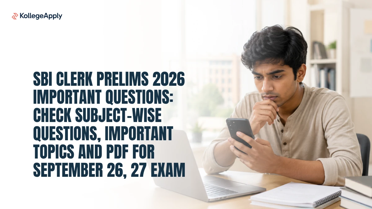 SBI Clerk Prelims 2026: Check Subject-Wise Questions, Important Topics and PDF for  Exam 